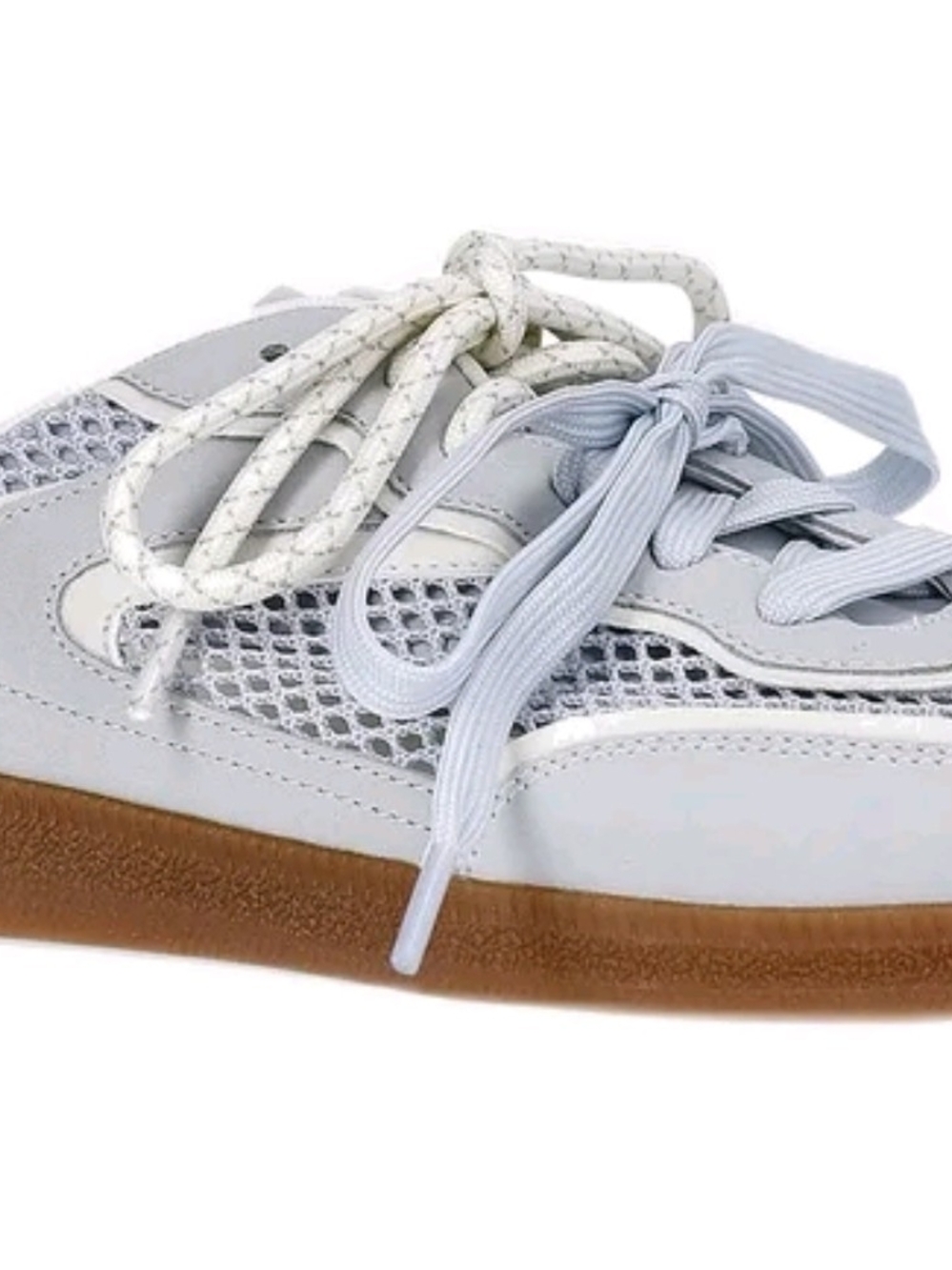 Time and Tru Women's Lace Up Mesh Mule Sneakers Light Blue NWT Shoes Size 11